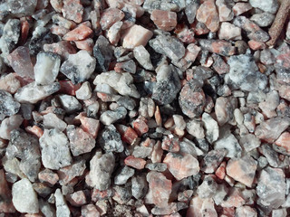Pebbles on the beach, river sand.