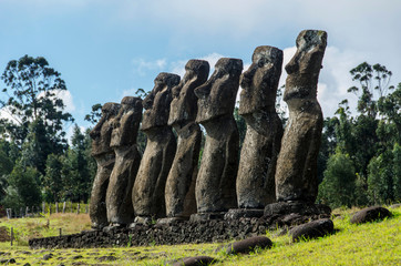 Chile - Rapa Nui or Easter Island - Ahu Akivi