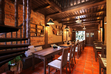 3d render of cafe restaurant