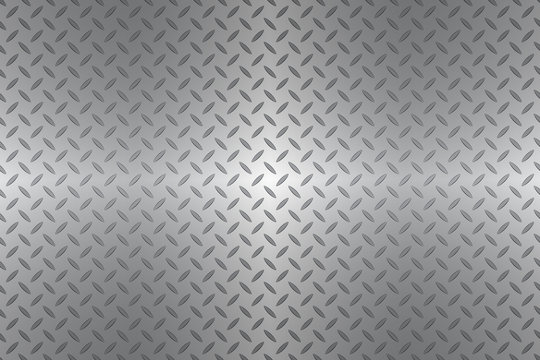 Silver metal plate texture, stainless steel background with gradient, modern vector illustration