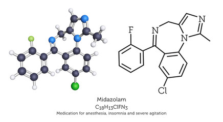 Midazolam is used to treat anesthesia, sleeplessness, anxiety and severe agitation. 