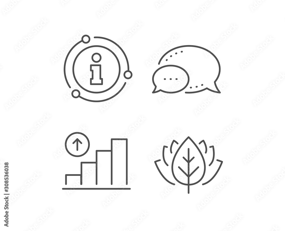 Poster graph line icon. chat bubble, info sign elements. column chart sign. growth diagram symbol. linear g