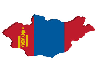 Fototapeta premium 3D Mongolia Map Flag Vector illustration Eps 10