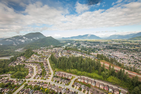 Aerial view of Chilliwack, British Columbia