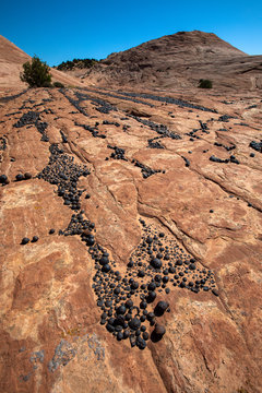 Hematite concretions and Moqui marbles, an unusual rock formation in Grand Staircase Escalente National Monument