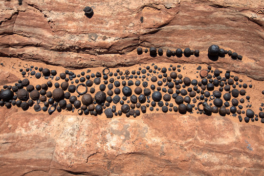 Hematite concretions and Moqui marbles, an unusual rock formation in Grand Staircase Escalente National Monument