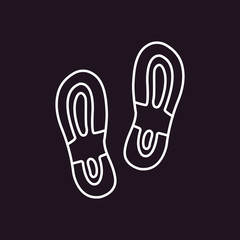 Cute human footprints. Vector footprint silhouette set in cartoon style.