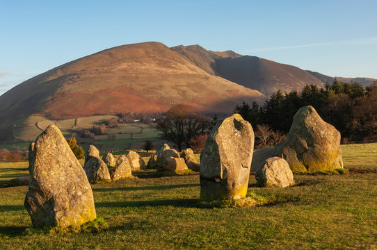 Castlerigg Stone Circle, Saddleback (Blencathra) behind, Keswick, Lake District National Park, Cumbria