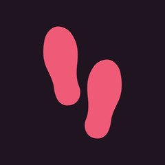 Cute human footprints. Vector footprint silhouette set in cartoon style.