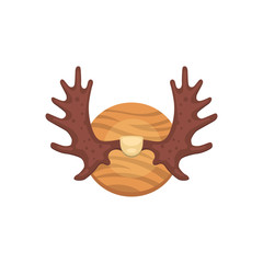 Obraz premium Moose vector horns, deer horny hunting trophy animal horn.