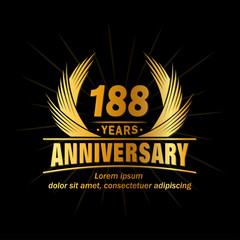 188 years logo design template. Anniversary vector and illustration template.