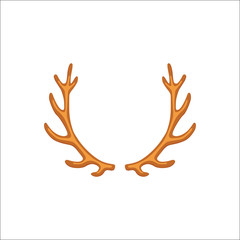 Deer vector horns, deer horny hunting trophy. deers animal horn.