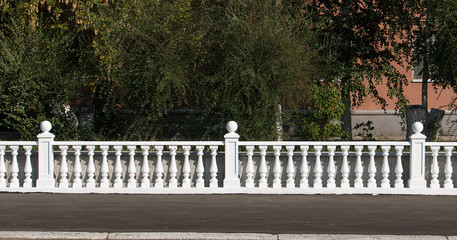 view of the beautiful white stone fence with balusters