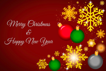 Merry christmas and Happy new year ,red card,invitation,holiday celebrate .