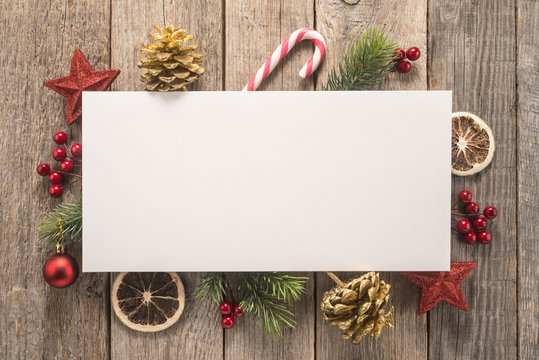White envelope on christmas holiday background