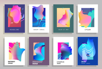 Template brochures, flyers, business presentations. Modern flat line style, layout in A4 size. 