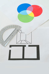 Color wheel used to assist in creating various designs, architecture, and illustrations.
