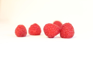raspberries isolated on white background
