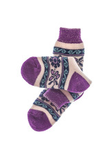 Winter wool socks on a white background.