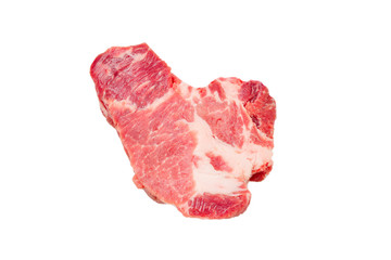Raw pork isolated on white background.