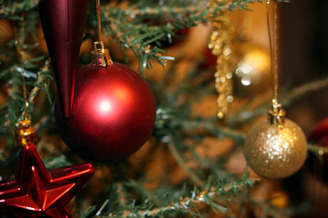 Christmas decorations on a tree