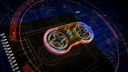 Esport cyber game futuristic illustration