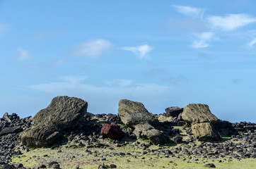 Chile - Rapa Nui or Easter Island - Ahu Ura Uranga Te Mahina