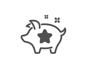 Bonus piggy. Loyalty points icon. Discount program symbol. Classic flat style. Simple loyalty points icon. Vector