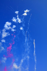 Firecracker Explosion Smoke in the blue sky