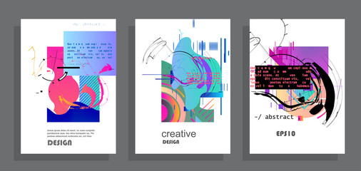 Fototapeta na wymiar Artistic covers design. Creative colors backgrounds. Trendy futuristic design
