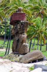 Chile - Rapa Nui or Easter Island - Anakena - Ahu Nau Nau