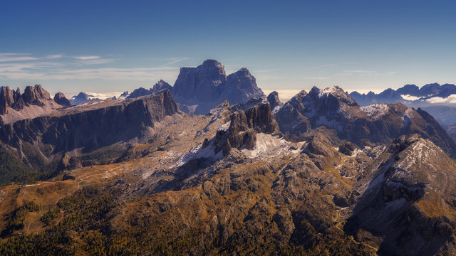View of the Dolomites from the top of Monte Lagazuoi, Dolomites