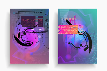 Artistic covers design. Creative colors backgrounds. Trendy futuristic design