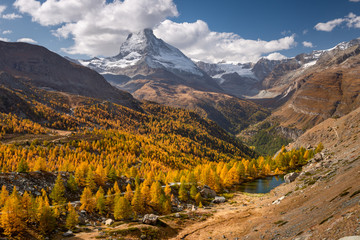 Grindjesee Lake and Matterhorn, Switzerland