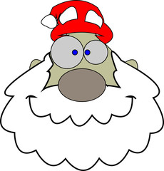 santa claus with sack of gifts isolated on white