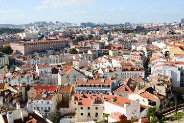 Fototapeta na wymiar Buildings of the beautiful city of Lisbon