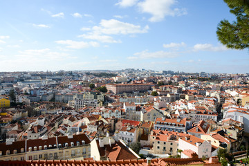 Naklejka na ściany i meble Buildings of the beautiful city of Lisbon