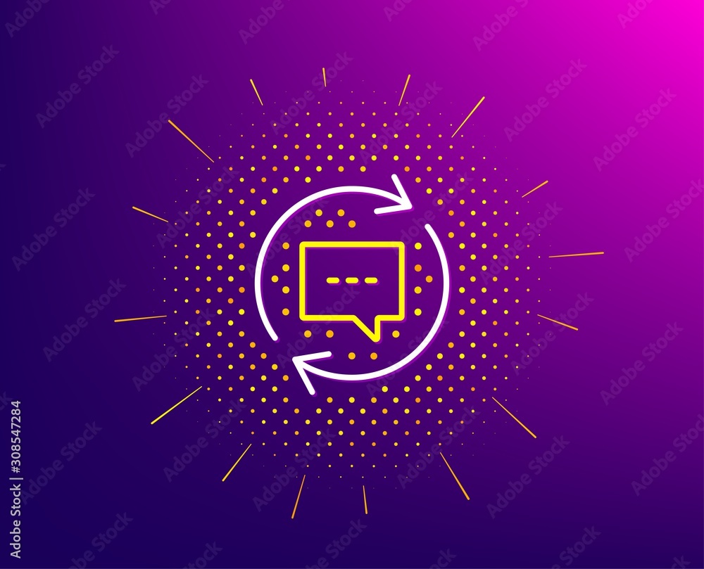 Aufkleber update comments line icon. halftone pattern. chat speech bubble sign. communication symbol. gradient