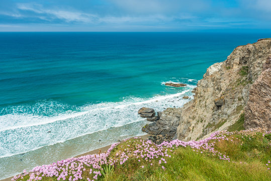 St. Agnes Heritage Coast scenery between Porthtowan and Chapel Porth Beaches in West Cornwall