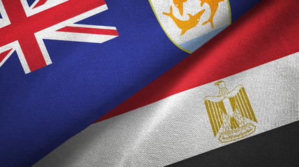 Anguilla and Egypt two flags textile cloth