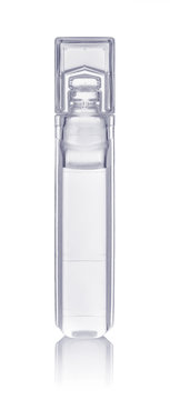Front view of single plastic ampule