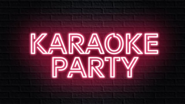 red neon video animation karaoke party