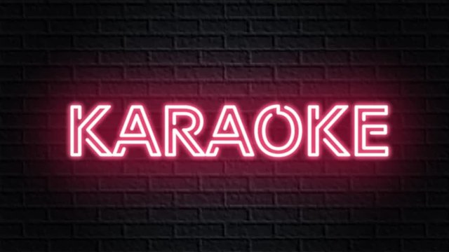 red neon video animation karaoke 