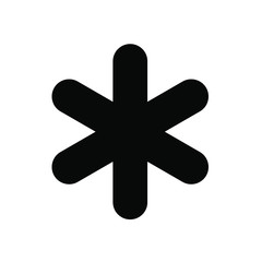 asterisk icon, black on white background, vector image.