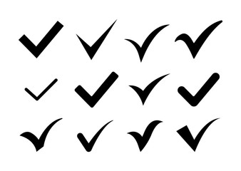 Approved icons set, ok vector Check mark in sign.