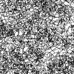 Obraz premium Black and white grunge background seamless. Abstract repeating monochrome texture. Vector chaotic pattern