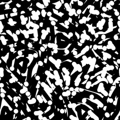 Black and white grunge background seamless. Abstract repeating monochrome texture. Vector chaotic pattern
