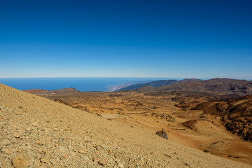 moon landscape. desert landscape in Teide National Park, Tenerife Island, Canary Islands, Spain