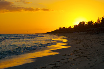 Atlantic Ocean Beach at Sunrise in Varadero, Cuba
