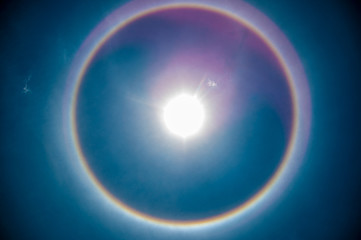 Halo phenomenon around the sun. Brasilia Brazil